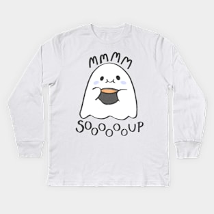 Mmmm soooooup ghost Kids Long Sleeve T-Shirt